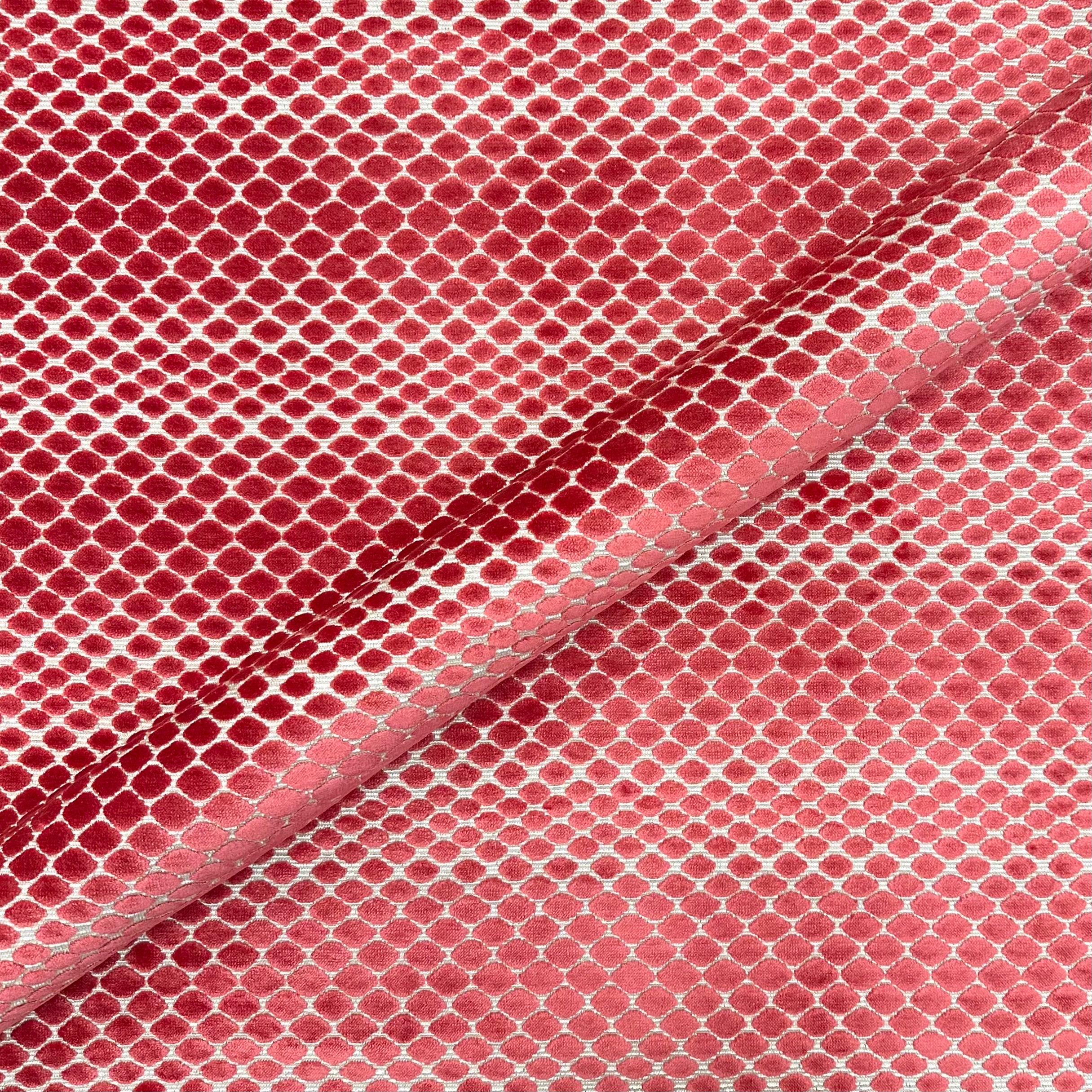 Red Berry Textured Chenille Upholstery Fabric 56"