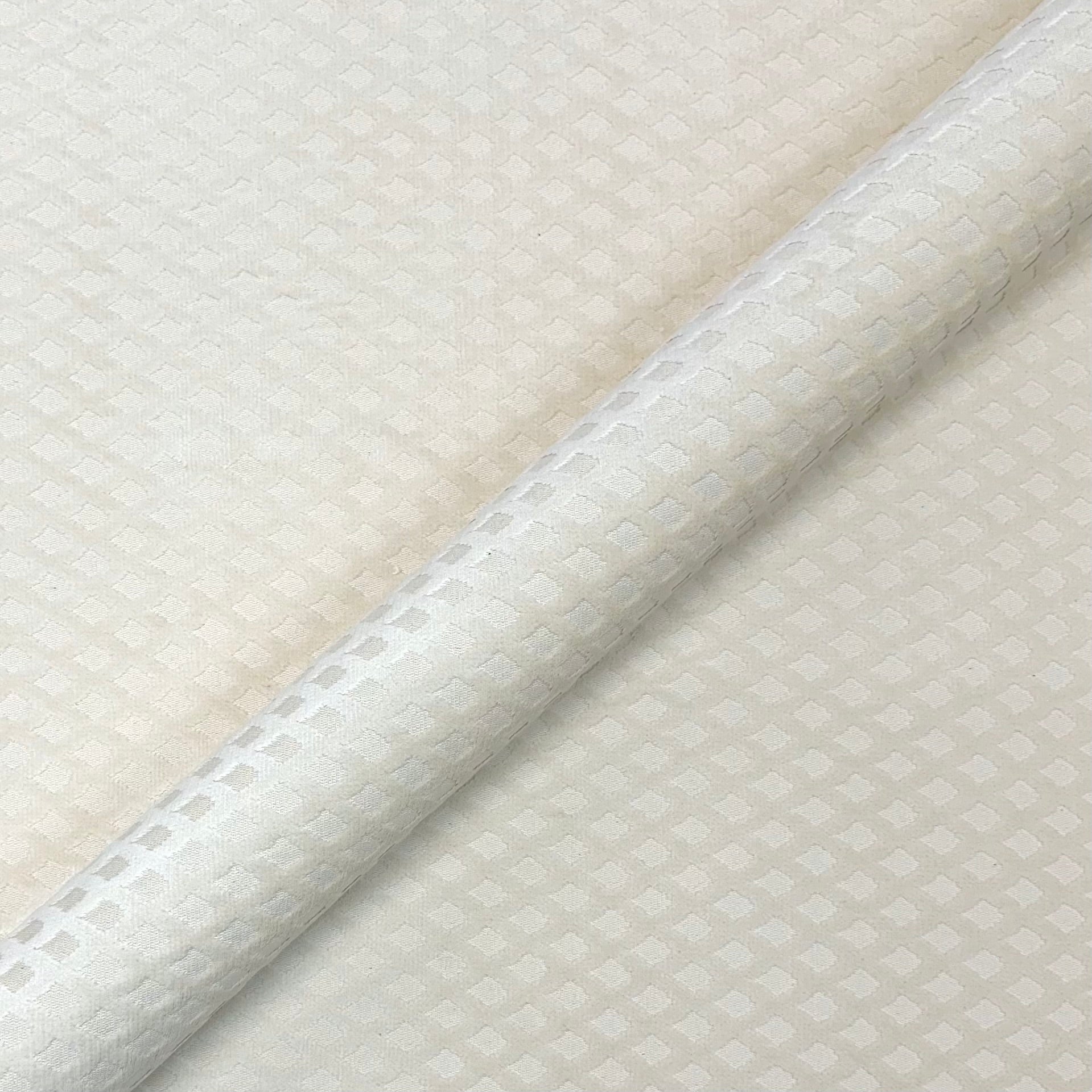 Chaplin Champagne Chenille Geometric Fabric 54"