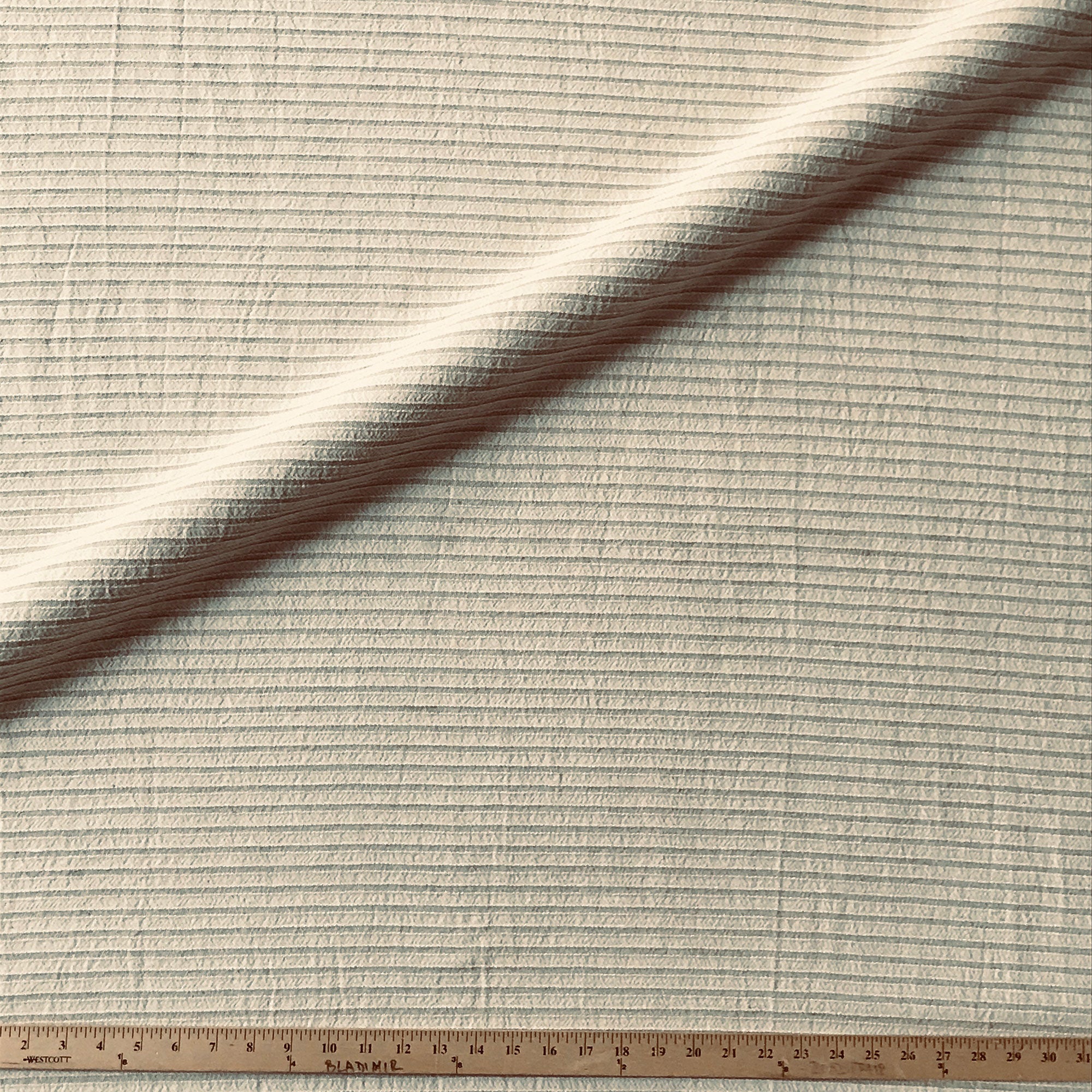 Wheat Traditional Stripe Chenille Upholstery Fabric 54"