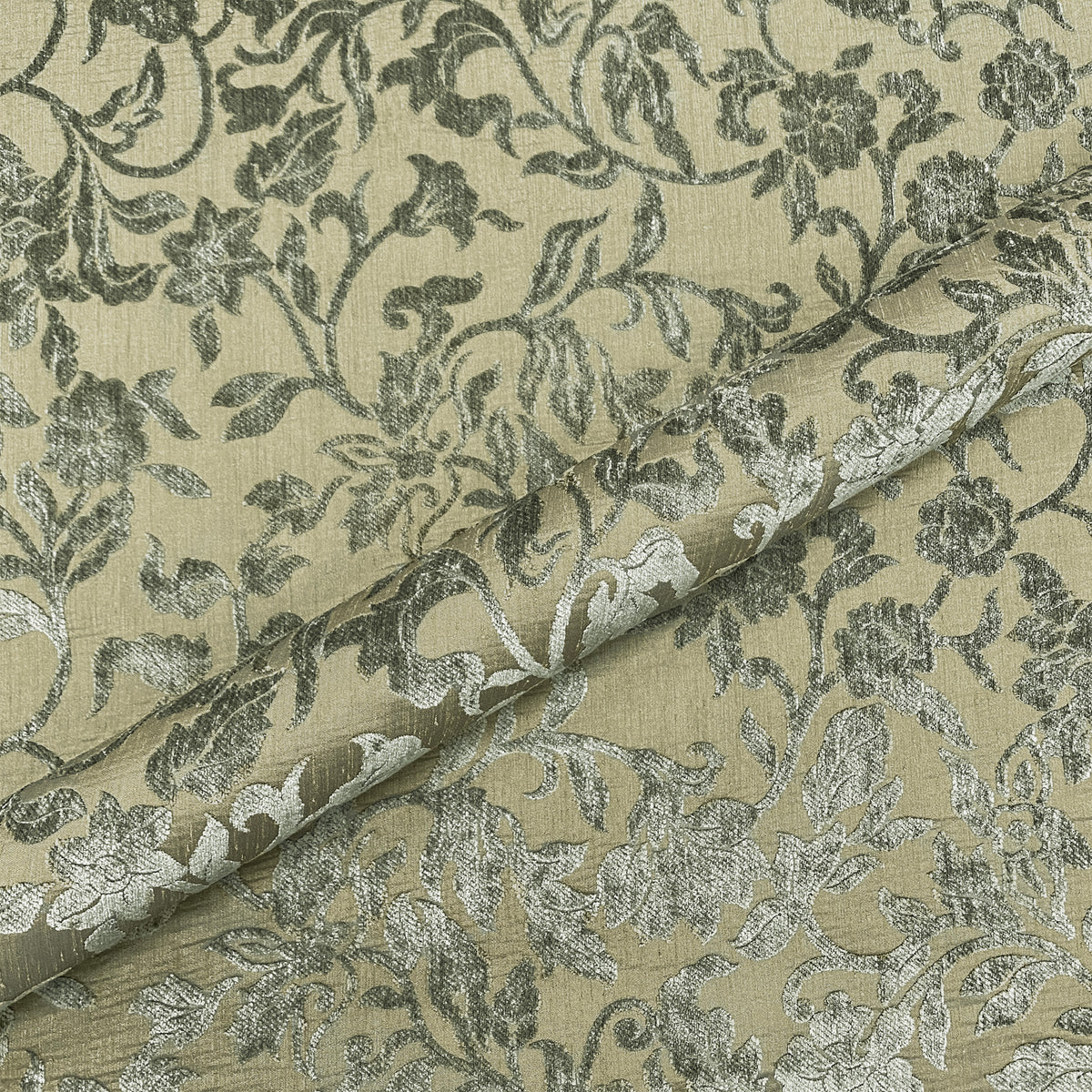 Traditional Floral Sage Green Chenille Upholstery Fabric 54 ...