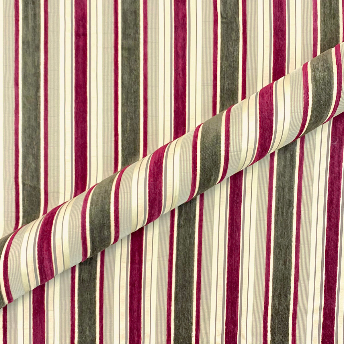 Classy Christmas Striped Velvet Upholstery Fabric 56" – Plankroad Home ...
