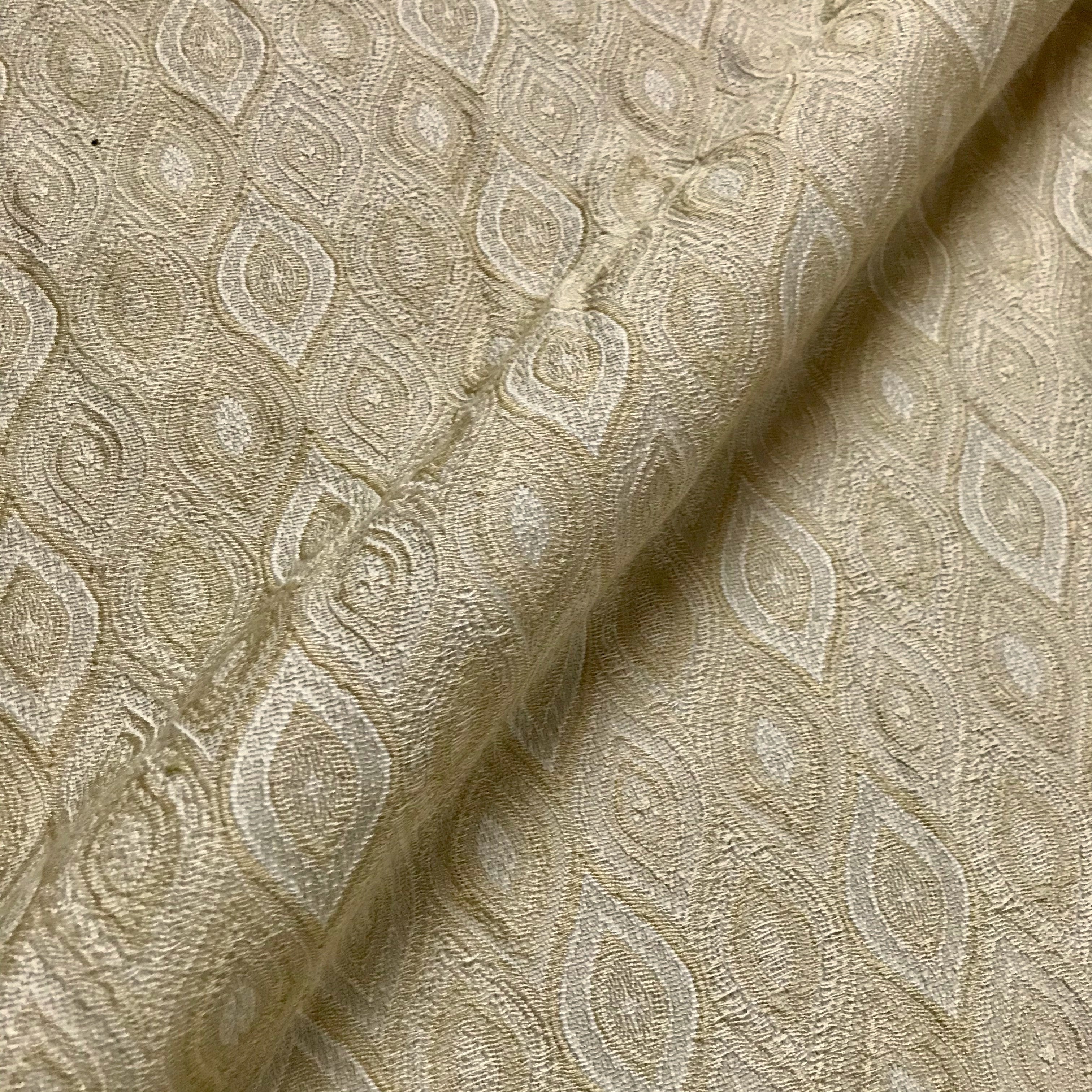 Cream Ogee Woven Upholstery Fabric - 56