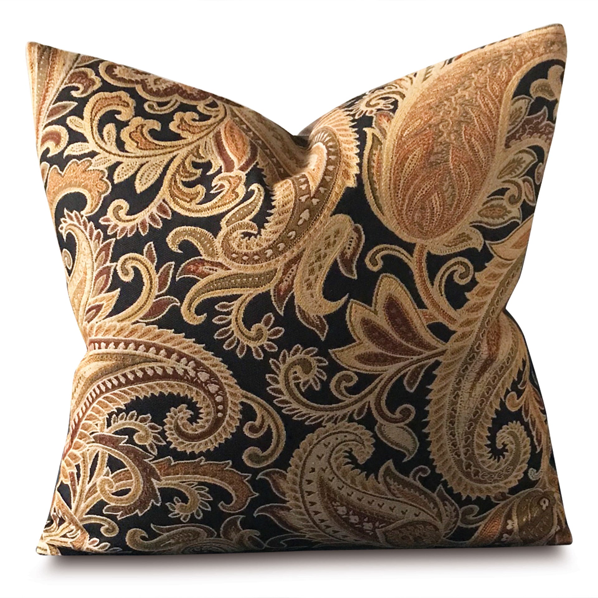 Antique Paisley Floral Throw Pillow Cover 20x20 – Plankroad Home Decor, image size:2000x2000