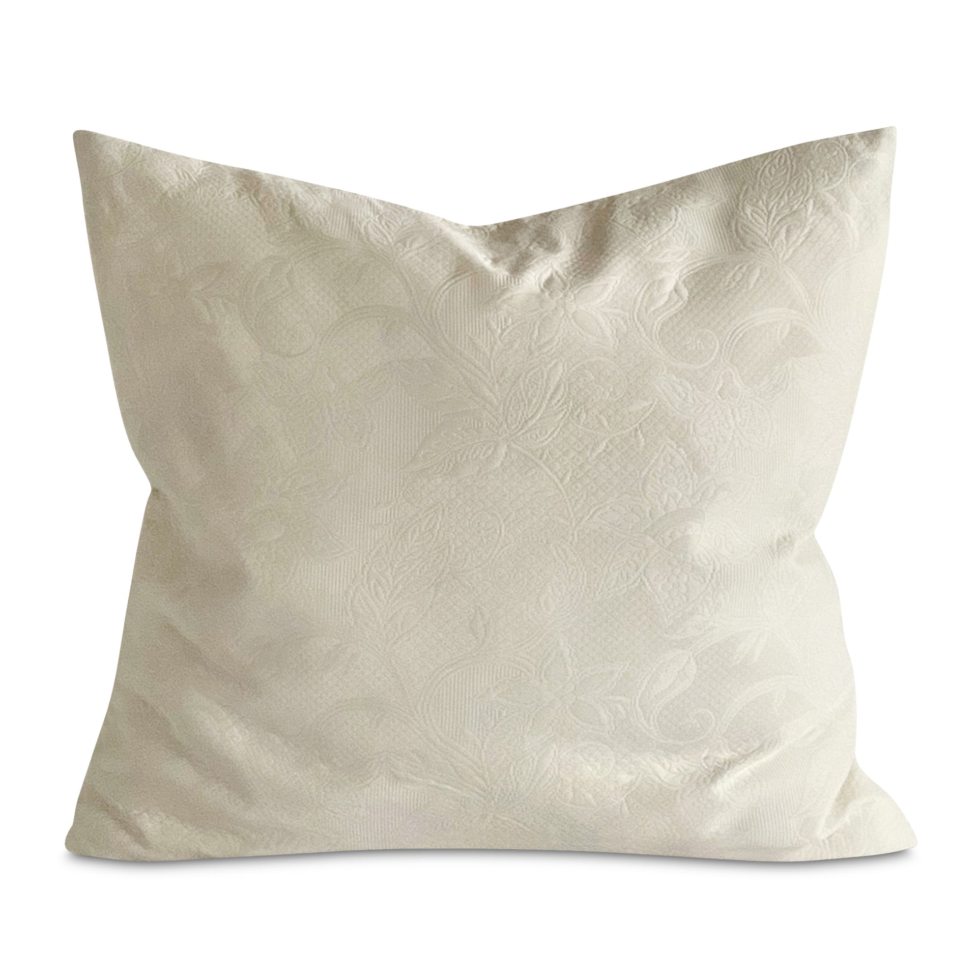 Ivory Floral Matelassé Throw Pillow Cover 30x30 – Plankroad Home Decor
