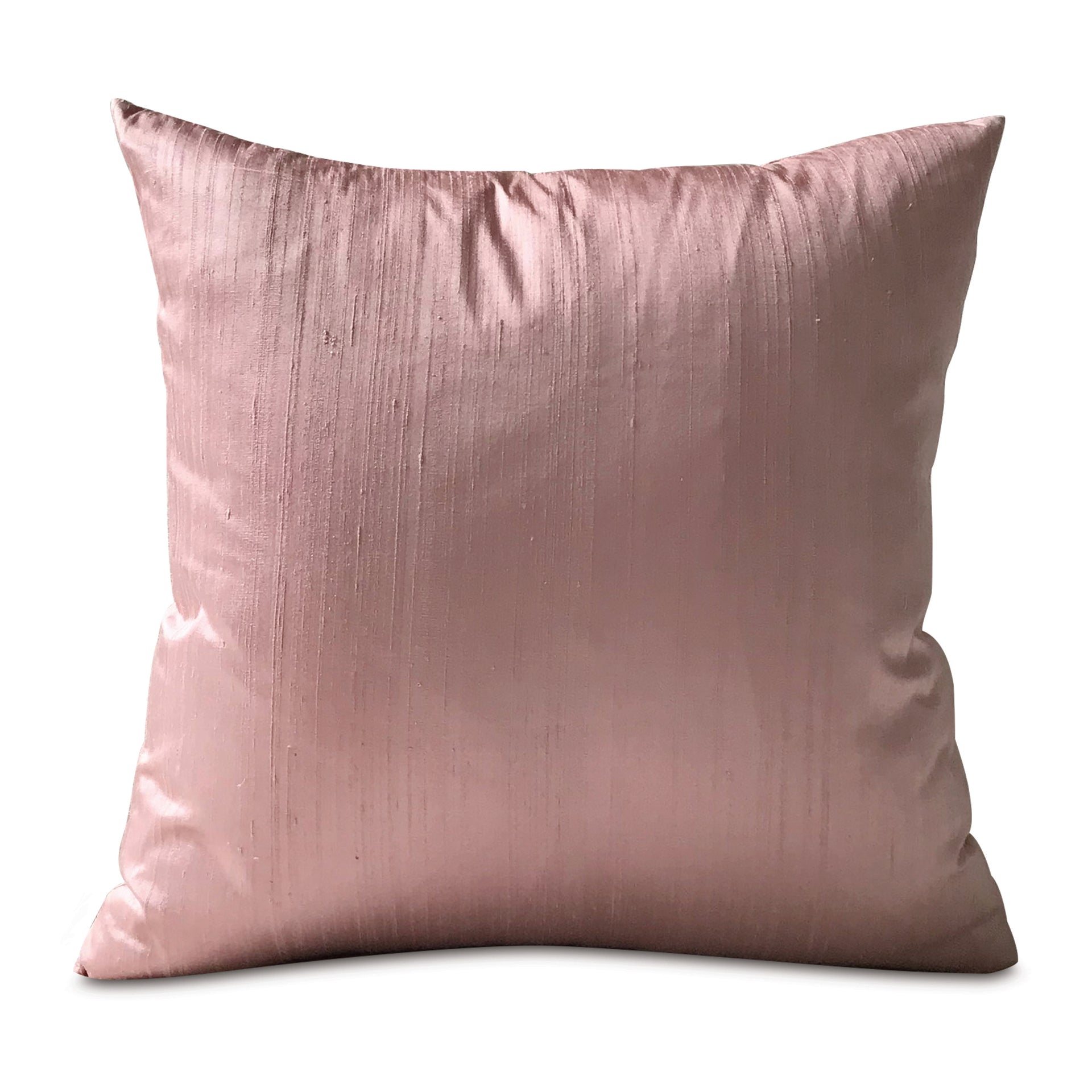 Rose Pink Solid Faux Silk Throw Pillow Cover 20x20 – Plankroad