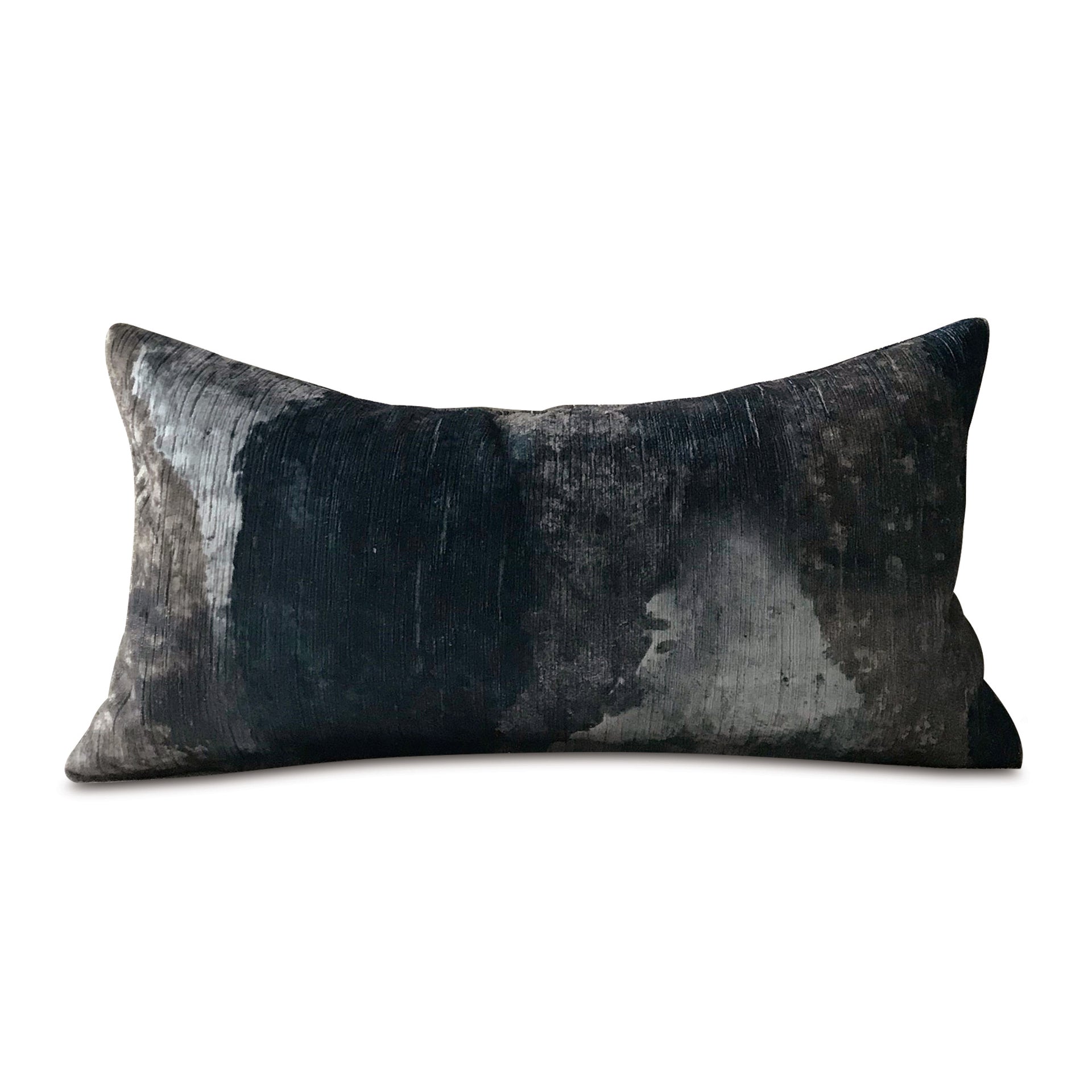 Slate Textured Velvet Lumbar Pillow C...