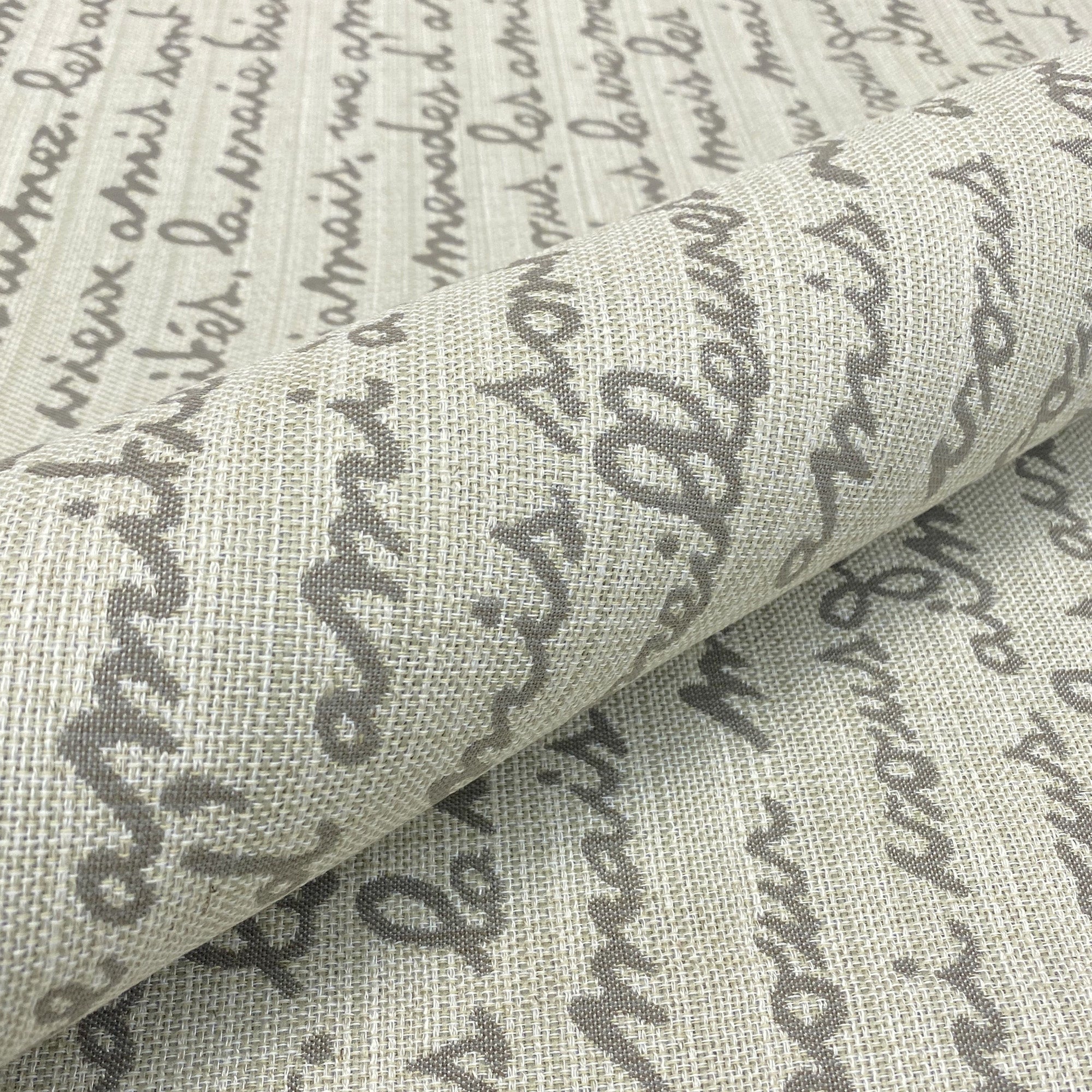 Textile Written Letters French Handwriting Letter Upholstery Fabric 54