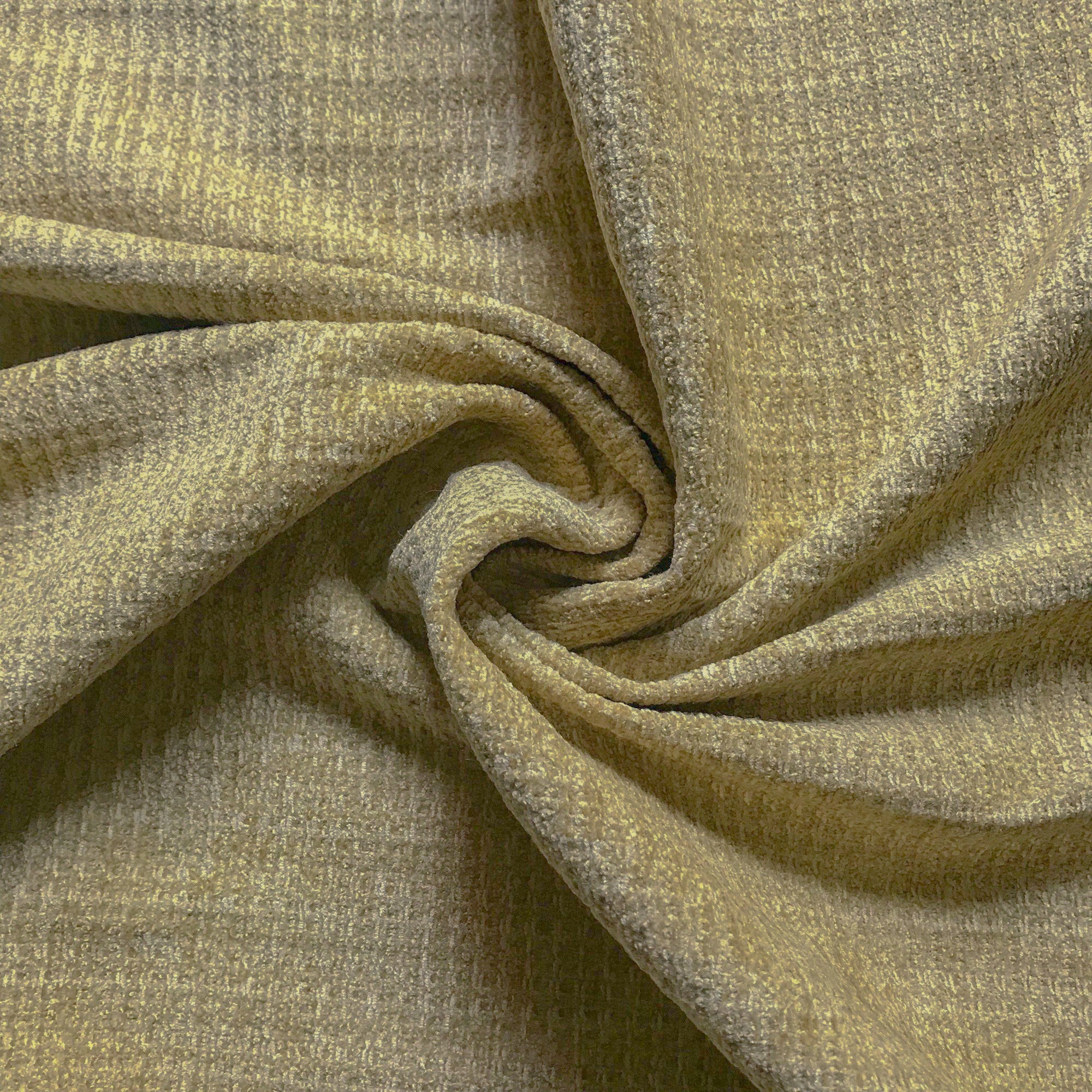 Beige Wheat Solid Texture Chenille Upholstery Fabric by the Yard