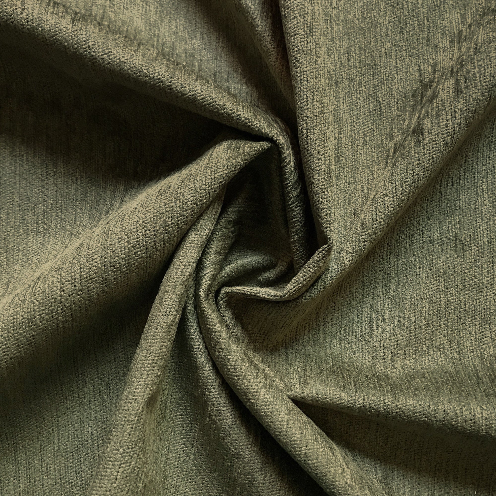Moss Green Rustic Solid Chenille Upholstery Fabric 56
