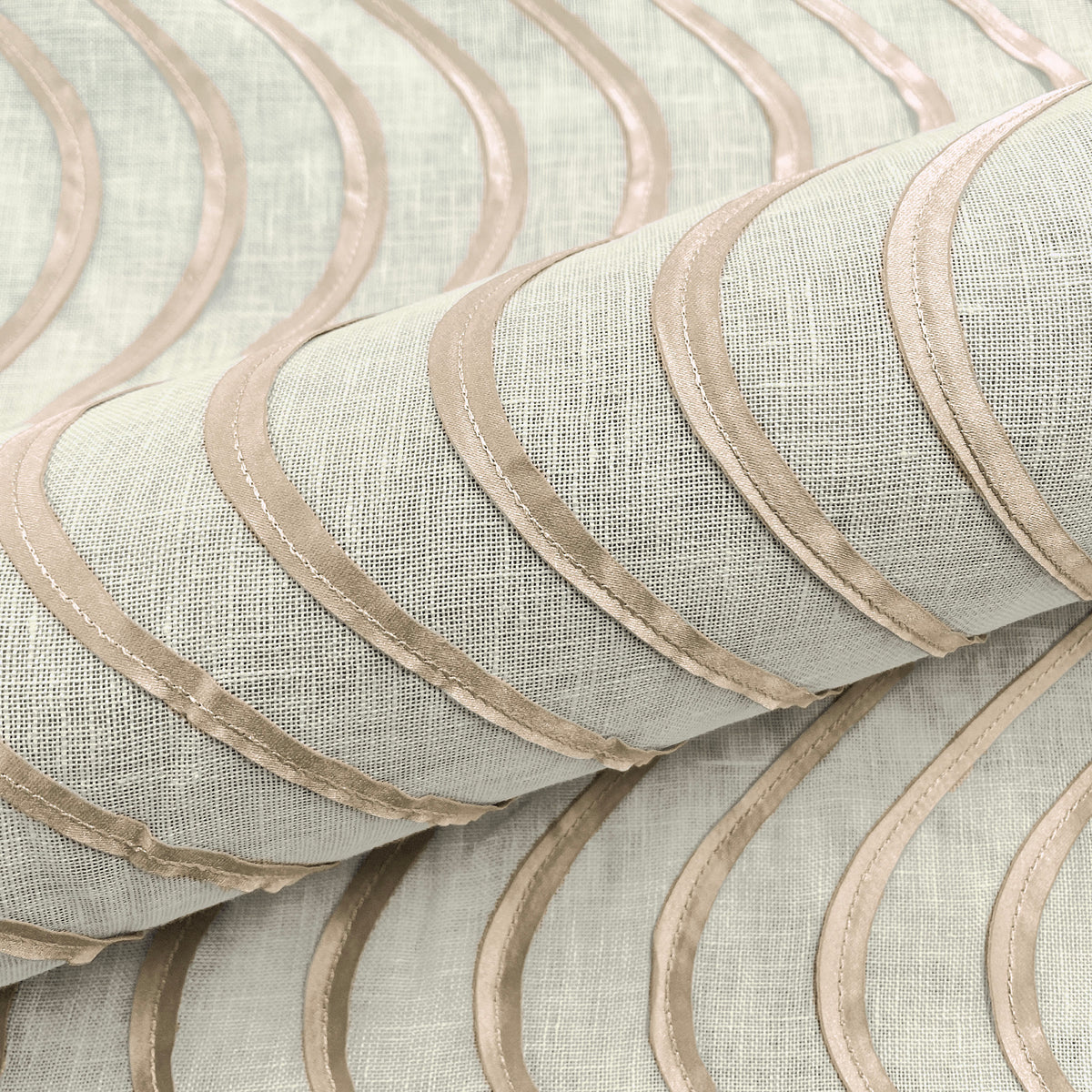 Pearl Wave Ripple Linen Upholstery Fabric 50