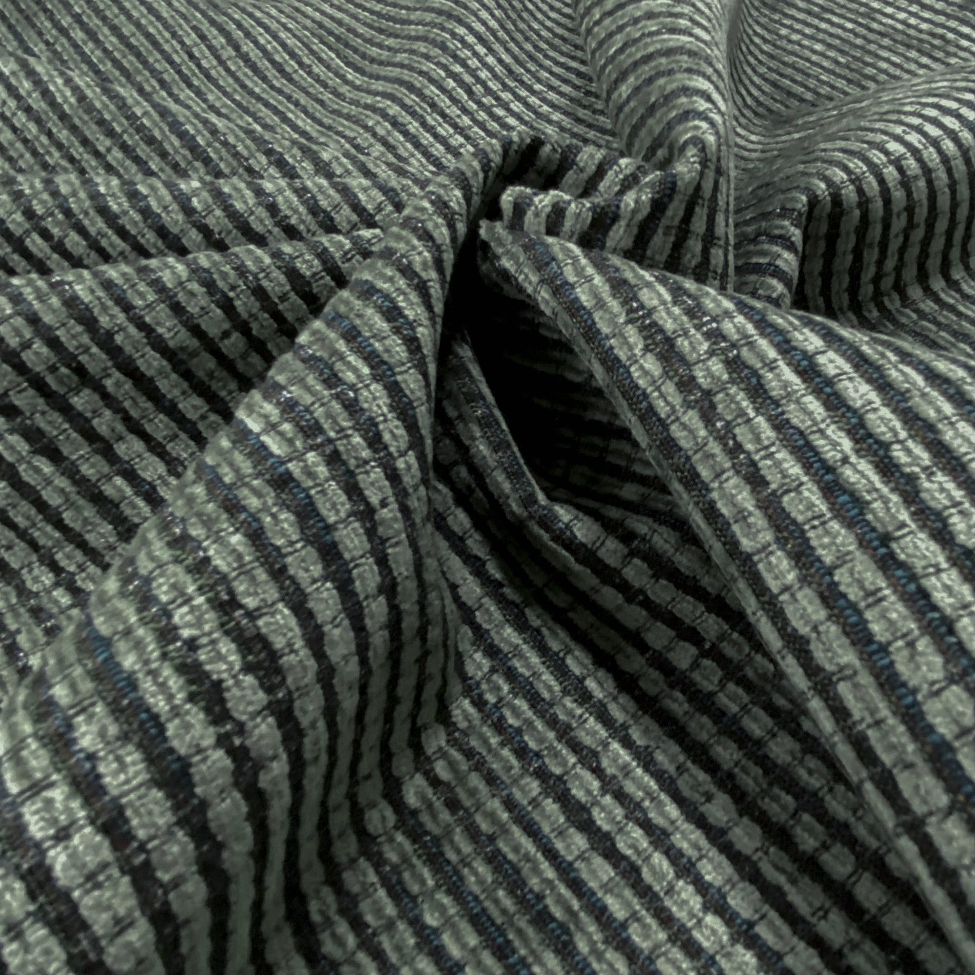 Sage Beige Chenille Stripe Uph Fabric, Fabric Bistro