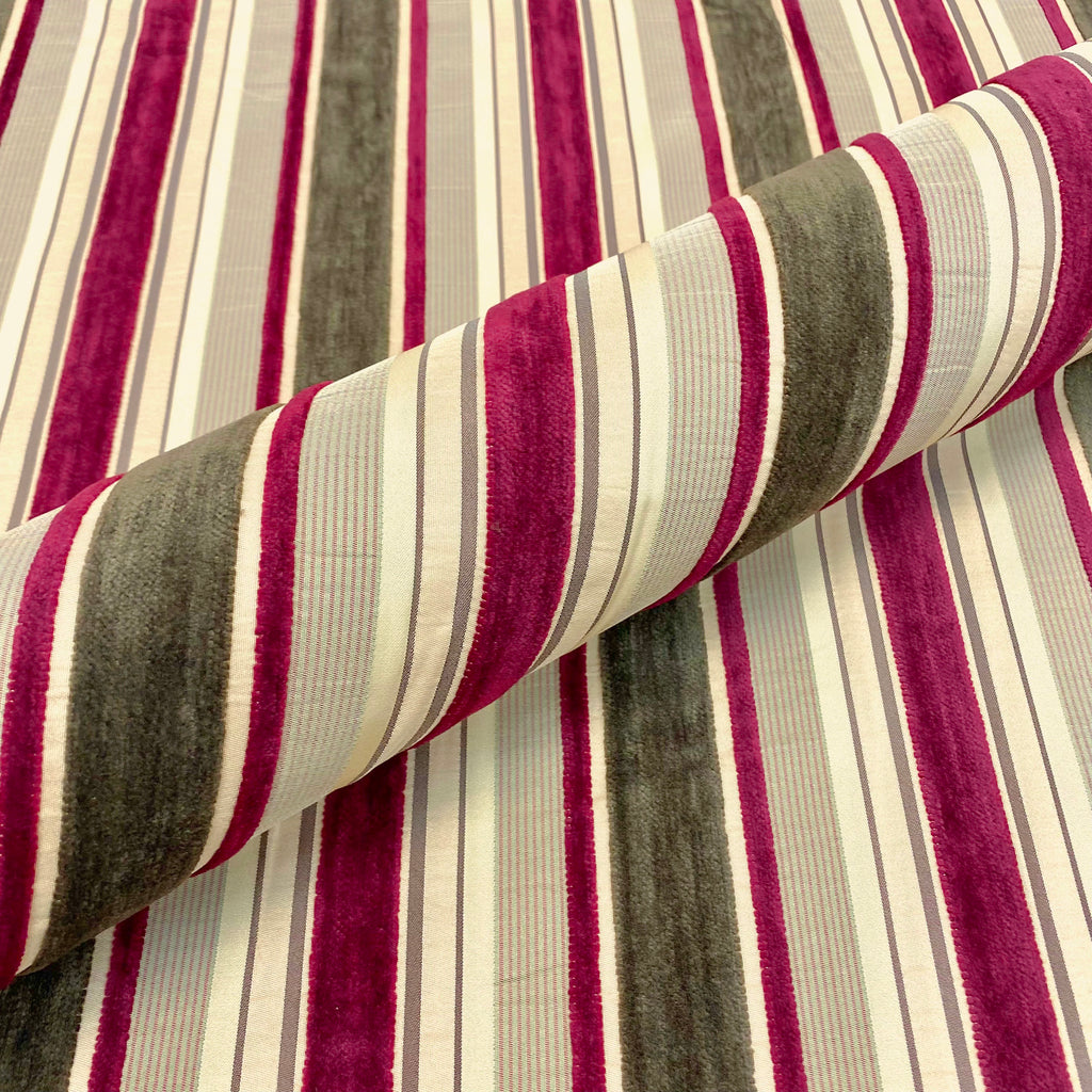 Classy Christmas Striped Velvet Upholstery Fabric 56" – Plankroad Home ...