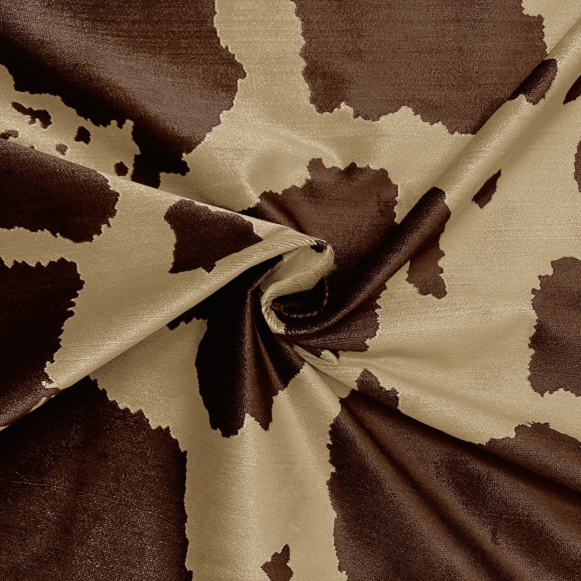 Gold and Brown Faux Cowhide Velvet Upholstery Fabric 56