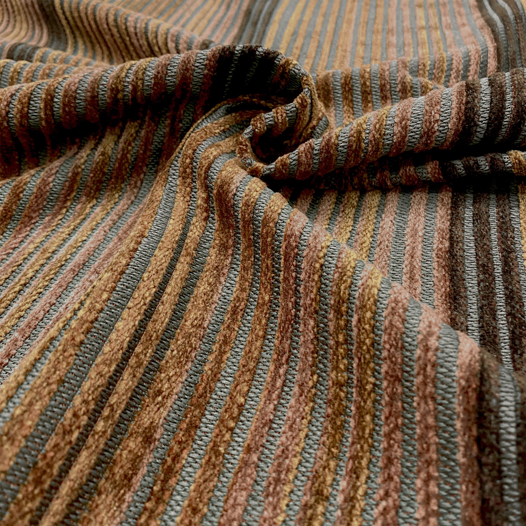 Mocha Modern Stripe Chenille Upholstery Fabric 54" – Plankroad Home Decor