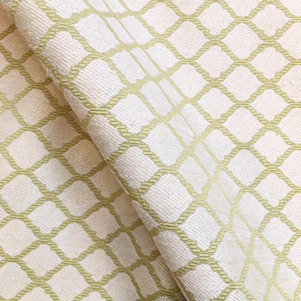 Vintage 2024 Kent Bragaline Fabric Square Geometric Gold on Yellow Linen Blend 22X33