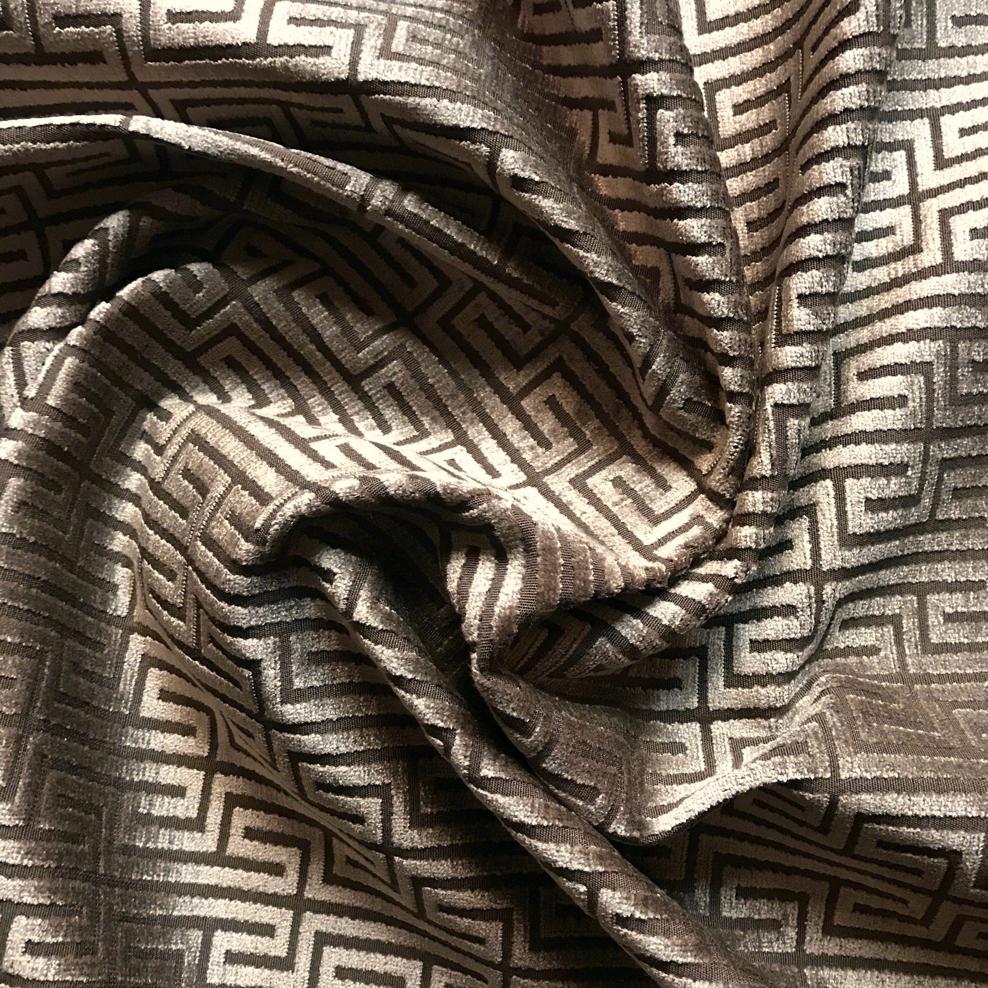 Baroque Pattern Fabric Greek Key Pattern Satin Fabric by the 