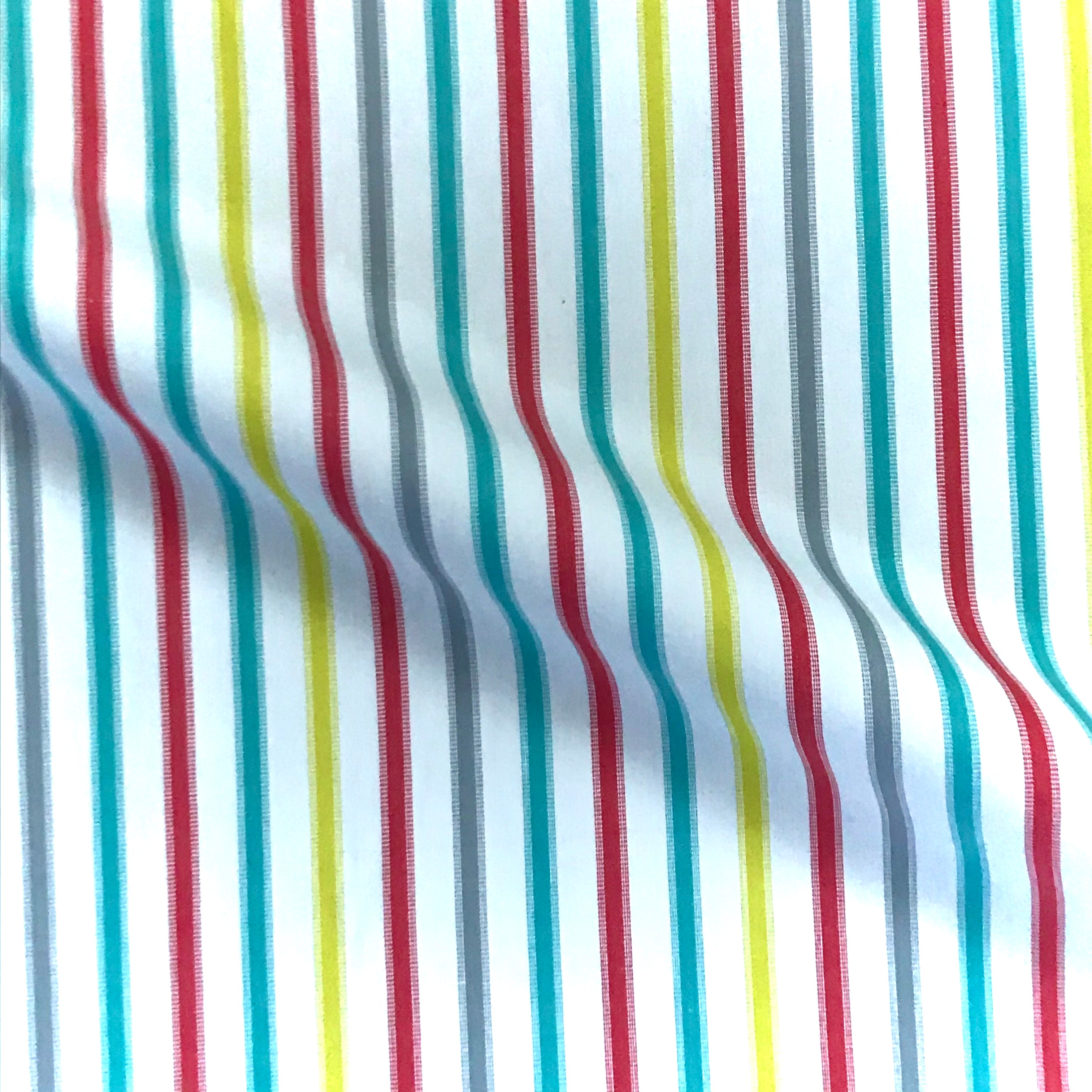 Multicolor Sherbet Stripe Cotton Upholstery Fabric - 54