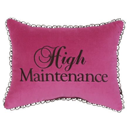 Hot Pink 100% Velvet Phrase Pillow 10x13