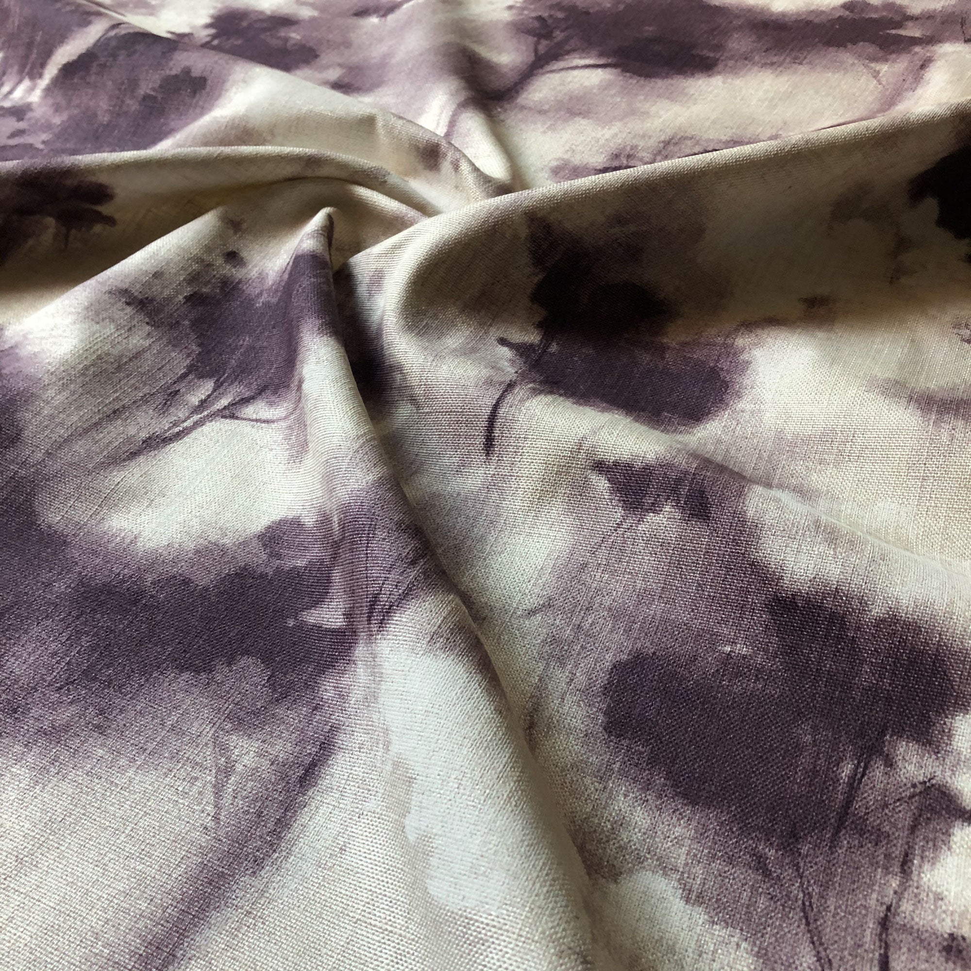 Romantic Plum Abstract Watercolor Upholstery Fabric 54
