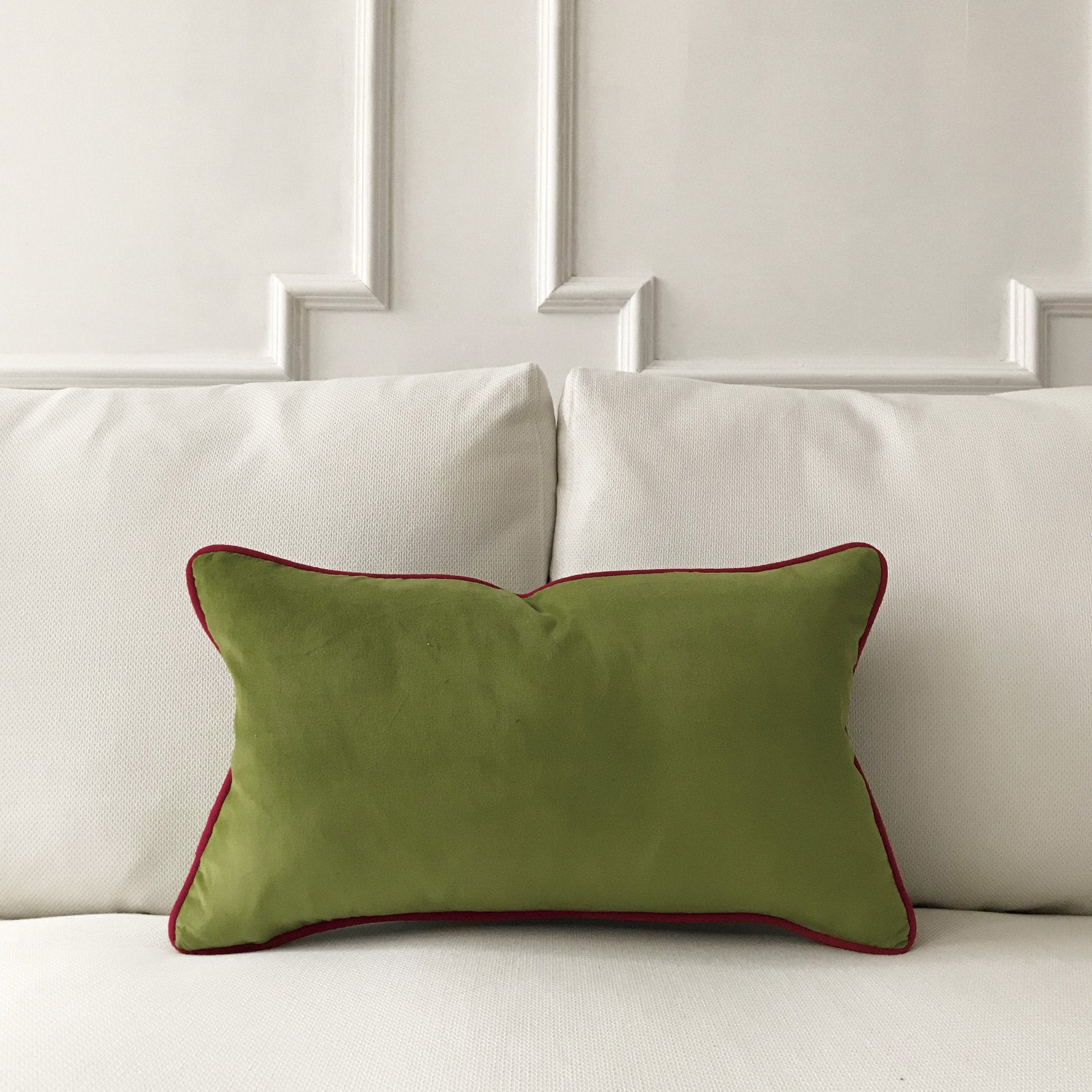 Solid White - Lumbar Pillow - Decorative Accent Pillow, Throw Pillow,  Pillow Cover, Pillow Case - RECTANGLE - 13 x 22 - Zipper Closure